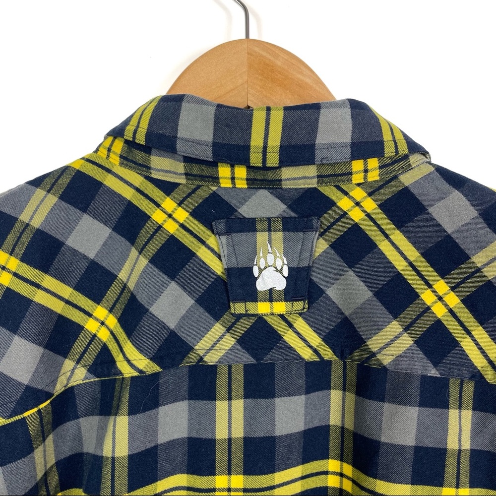 Alaskan Hardgear Duluth Mens Flannel Shirt XL Yellow Blue Plaid Long Sleeve NEW - Picture 4 of 7